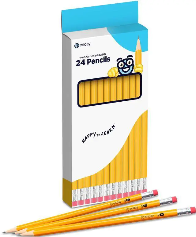 Main image of Presharpened #2 Pencils 24 Count, Wood-Cased Yellow Sharpened Pencils with Latex-Free Eraser, for School, Office and Classroom Supplies
