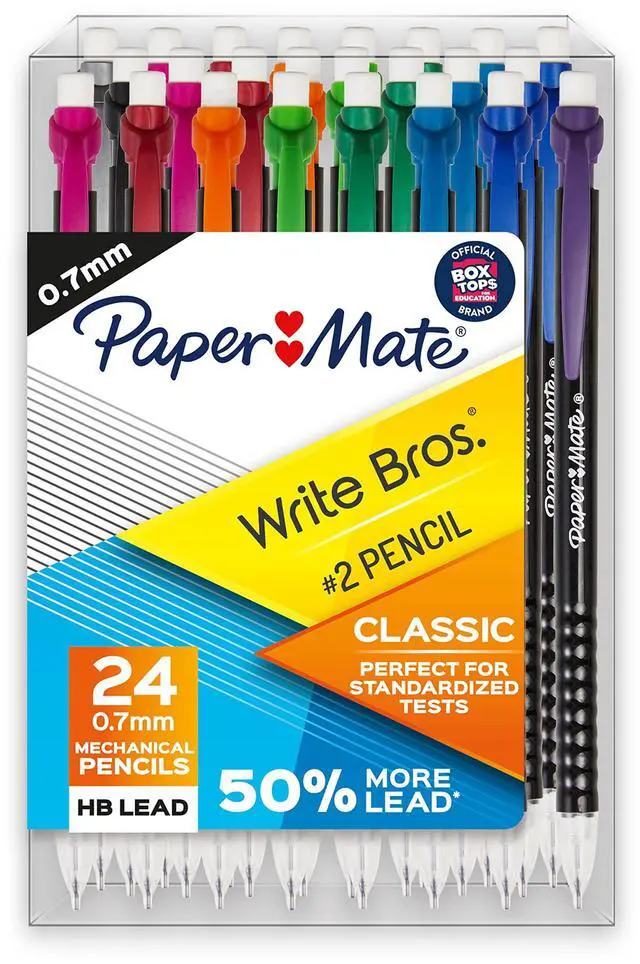 Main image of Mechanical Pencils, Write Bros. Classic Number 2 Pencil, 0.7mm, 24 Count - Classroom Supplies, Back to School, Great for Standardized Tests