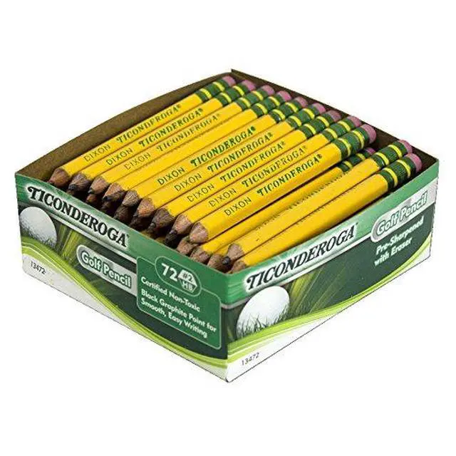 Alt view image 2 of 2 - Golf Pencils With Erasers, #2 HB Lead, Yellow, Pack Of 72