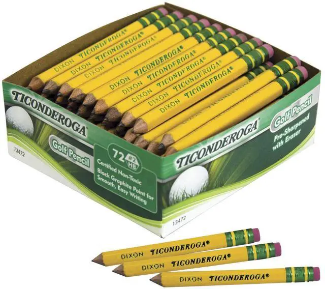 Main image of Golf Pencils With Erasers, #2 HB Lead, Yellow, Pack Of 72