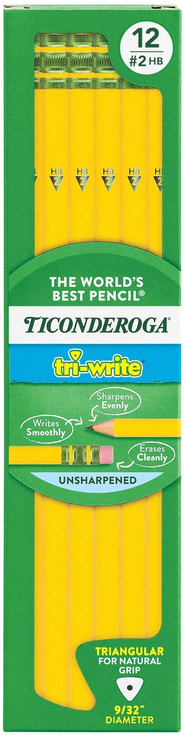 Main image of Tri-Write Wood-Cased Pencils, 2HB Soft, Yellow, 12 Count