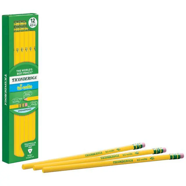 Alt view image 5 of 7 - Tri-Write Wood-Cased Pencils, 2HB Soft, Yellow, 12 Count