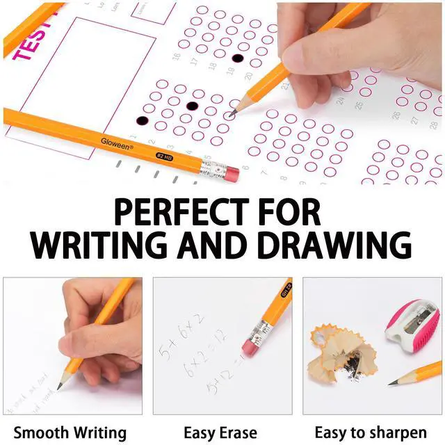 Alt view image 4 of 7 - Wood-Cased #2 HB Pencils, 50 Pack Pre-sharpened Pencils for Writing/Drawing/Sketching, Bulk Pack for Office School Classroom Supplies