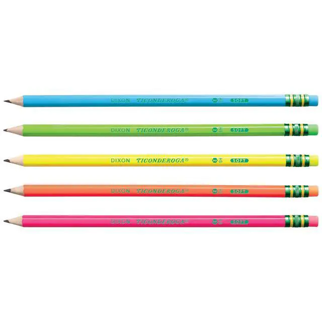 Alt view image 3 of 7 - Wood-Cased Pencils, Pre-Sharpened, #2 HB Soft, Neon Colors, 18 Count