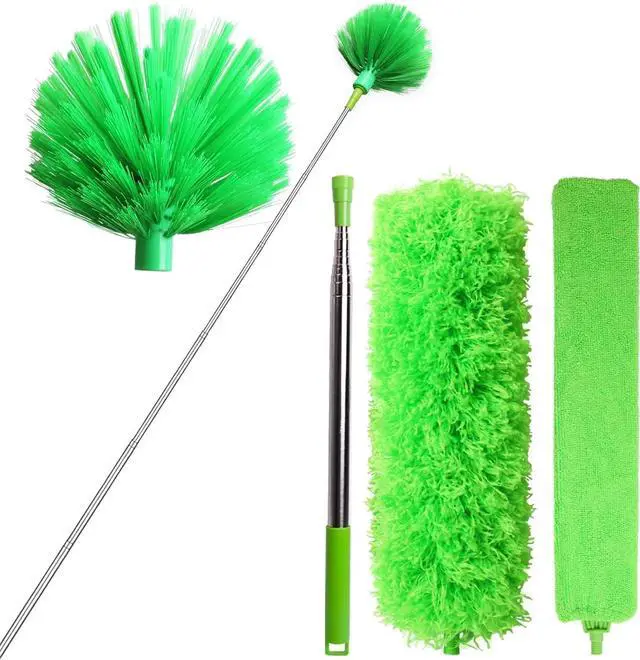 Main image of Cobweb Duster with Extension Pole, Ceiling Fan Duster with Long Handle, Spider Web Brush Flat Duster for Under Appliances High Ceilings Outdoor