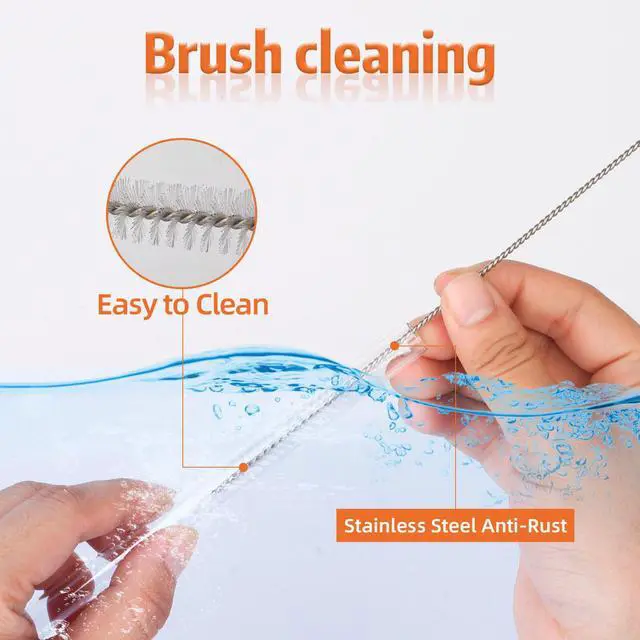 Alt view image 5 of 7 - Replacement Straws for Hydrojug traveler 40 oz, Reusable Plastic Straws Compatible with Hydrojug Cup, Clear Transparent Straight Drinking Straws, Set of 5 Reusable Straws with 2 Cleaning Brushes