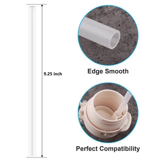 Alt view image 2 of 6 - Replacement Straws for Ello Pop & Fill Stainless Steel Water Bottle-Reusable Plastic Straws Compatible with Ello Quick Fill Technology Cup 16,18,22,32,40 oz