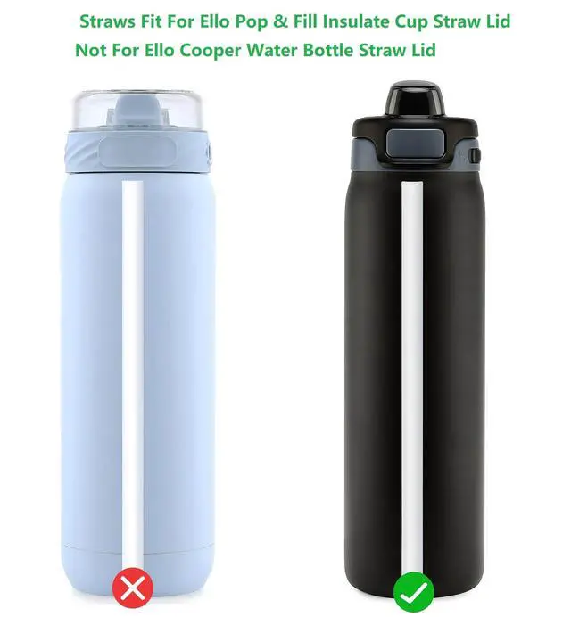 Alt view image 3 of 6 - Replacement Straws for Ello Pop & Fill Stainless Steel Water Bottle-Reusable Plastic Straws Compatible with Ello Quick Fill Technology Cup 16,18,22,32,40 oz