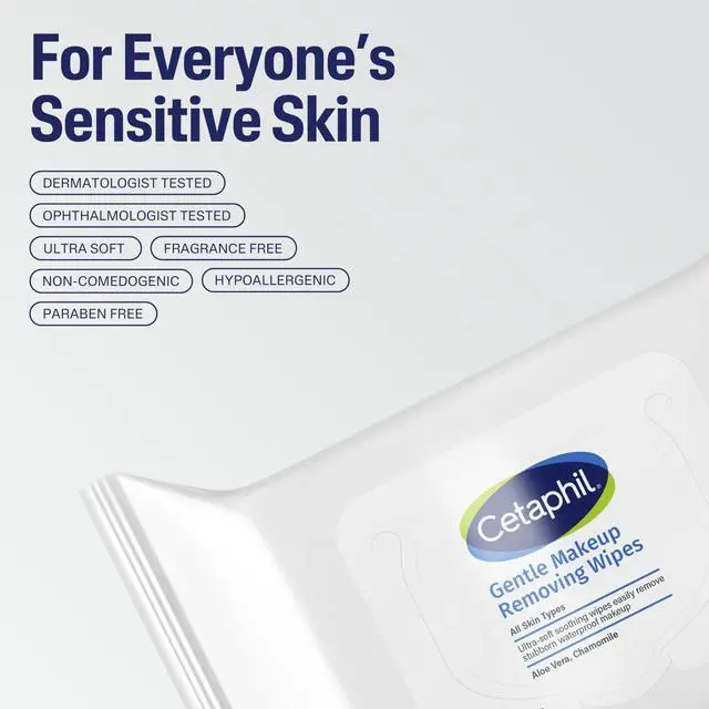 Alt view image 6 of 7 - Gentle Makeup Removing Face Wipes, Daily Cleansing Facial Towelettes Gently Remove Makeup, Fragrance and Alcohol Free, 25 Count