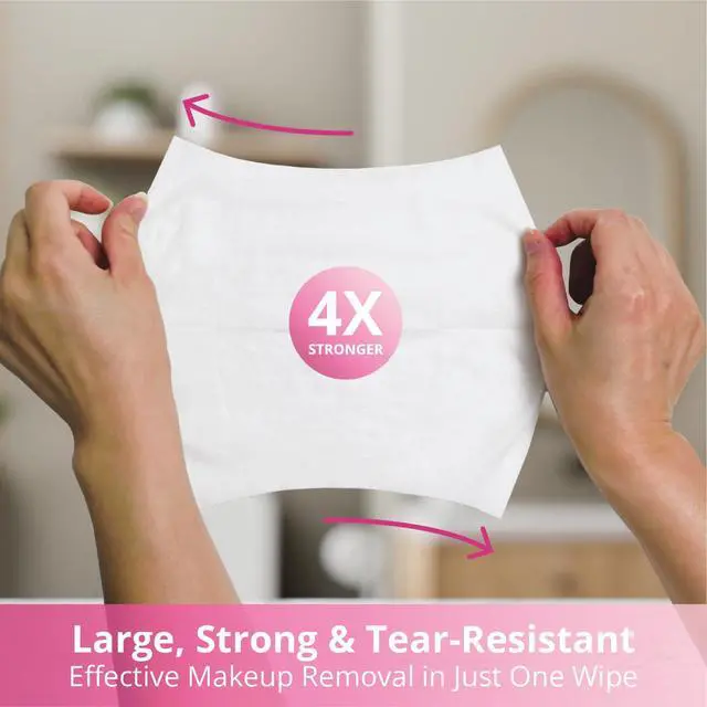 Alt view image 4 of 7 - Pink Micellar Makeup Remover Wipes - 25ct Individually Wrapped Travel Size Facial Cleansing Wipes with Vitamin E, Gentle Face Wipes for Sensitive Skin, Gift for Women & Girls