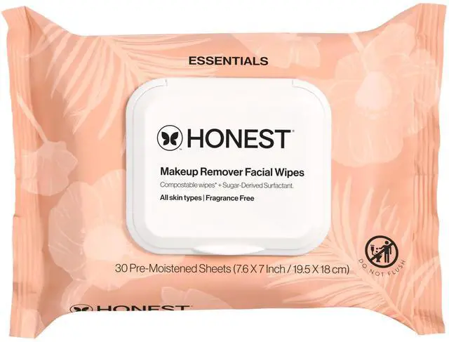 Main image of Fragrance Free Cleansing Makeup Remover Facial Wipes | Plant Based, Hypoallergenic, Gentle for Sensitive Skin | 30 Count