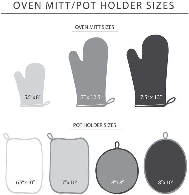 Alt view image 6 of 6 - Asteroid Oven Mitt Set, 7"x12.5", Dark Green, 2 Piece