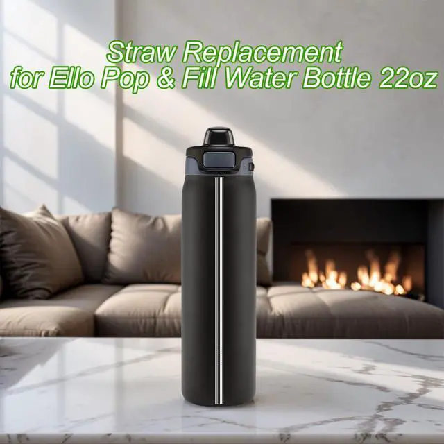 Alt view image 7 of 7 - Metal Straws Replacement for Ello Pop & Fill 22 oz Accessories, 6 PCS Reusable Stainless Steel Straw with 2 Cleaning Brush, Compatible with Ello Water Bottle