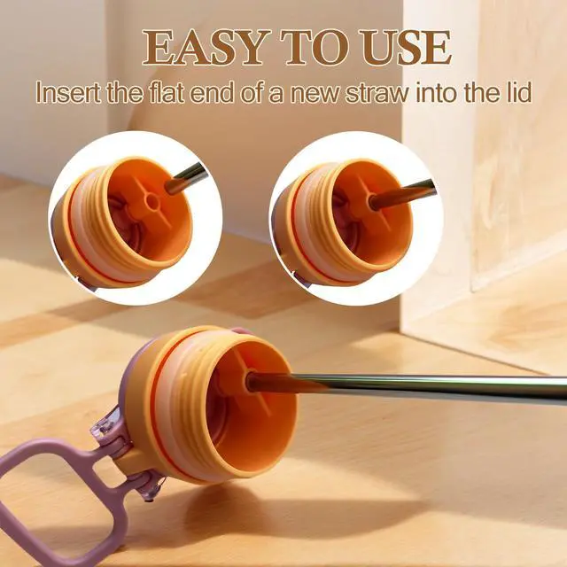 Alt view image 4 of 7 - Metal Straws Replacement for Ello Pop & Fill 22 oz Accessories, 6 PCS Reusable Stainless Steel Straw with 2 Cleaning Brush, Compatible with Ello Water Bottle