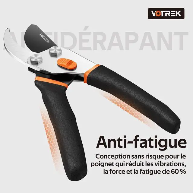 Alt view image 5 of 7 - Pruning Shears, 8.5 Professional Garden Pruner with Jam-Proof Spring & Ever-Sharp SK5 Blade, Ergonomic Bypass Clippers for Rose, Tree Trimming, Heavy Duty Bonsai Scissor for Weak Hand