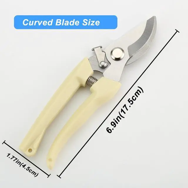 Alt view image 2 of 7 - Pruning Shears,2Pcs Pruning Shears for Gardening,Professional Garden Shears for Flowers, Bonsai and Fruits Picking (1pc Straight & 1pc Curved)