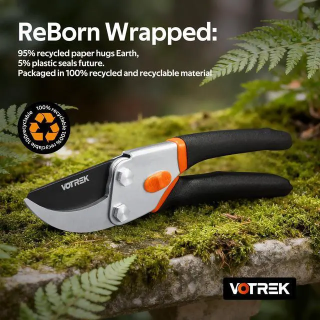Alt view image 6 of 7 - Pruning Shears, 8.5 Professional Garden Pruner with Jam-Proof Spring & Ever-Sharp SK5 Blade, Ergonomic Bypass Clippers for Rose, Tree Trimming, Heavy Duty Bonsai Scissor for Weak Hand
