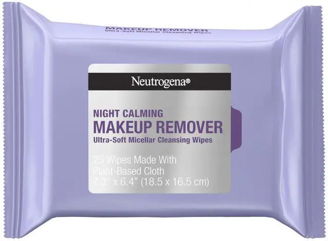 Main image of Makeup Remover Night Calming Cleansing Towelettes, Disposable Nighttime Face Wipes to Remove Dirt, Oil & Makeup, 25 ct
