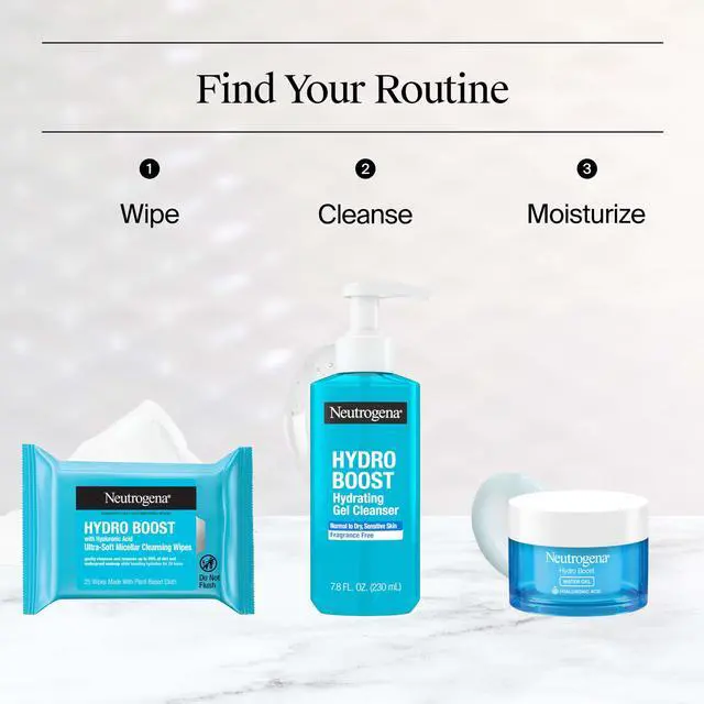 Alt view image 6 of 7 - Hydro Boost Cleansing Wipes Makeup Remover for Face Micellar Gently Removes Oil, Dirt, and Waterproof Makeup Daily with Hydrating Hyaluronic Acid, 25 ct