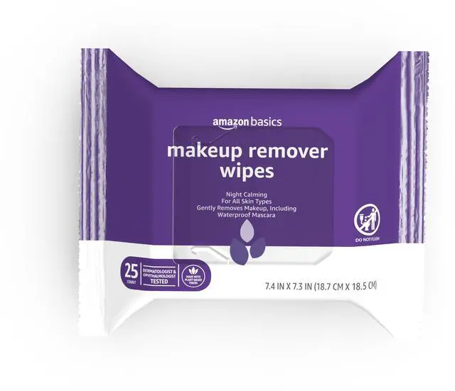 Main image of Makeup Remover Wipes, Night Calming, Gentle Cleansing, Plant Based, Alcohol-Free, Removes Waterproof Mascara, Dermatologist Tested, 25 Count, 1-Pack