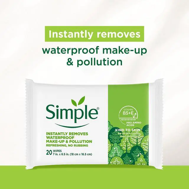 Alt view image 2 of 7 - Kind To Skin Micellar Makeup Remover Wipes - Face Wipes Instantly Remove Waterproof Makeup - Enriched with Vitamin B5 and E - Vegan - 20 pc