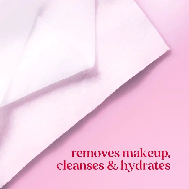 Alt view image 7 of 7 - Micellar Rose Water Facial Towelettes, 100% Plant Based Cloth; 99% Natural Origin; Remove Makeup, Cleanse, Hydrate; No Greasy, Oily Residue; All Skin Types; 30 Ct, Pack of 3 (Pack May Vary)