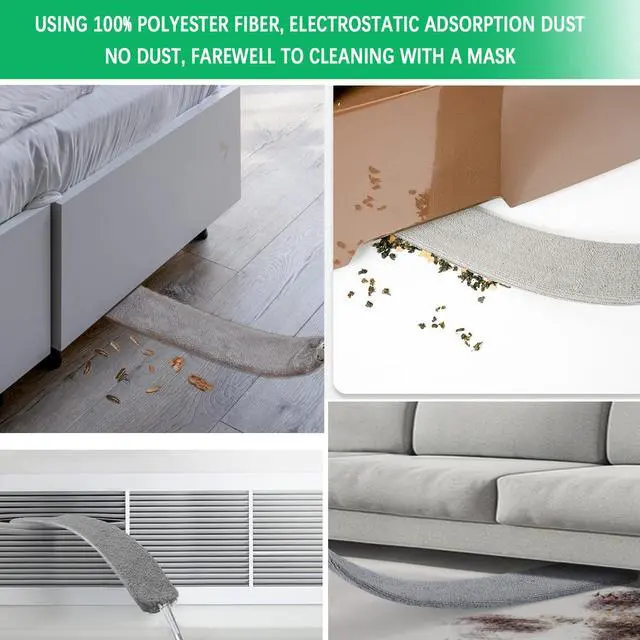 Alt view image 6 of 7 - 100" Microfiber Feather Dusters for Cleaning, Cobweb Duster with Extension Pole, Spider Web Brush & Ceiling Cleaning Tools, Dust Remover Set for Cleaning High Ceilings, Furniture, Ceiling Fan, Blinds