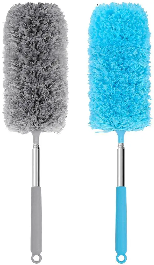Main image of Mini Microfiber Duster for Cleaning, Hand Duster with Extension Pole, Washable Small Duster for Car Interior, Office, Furniture