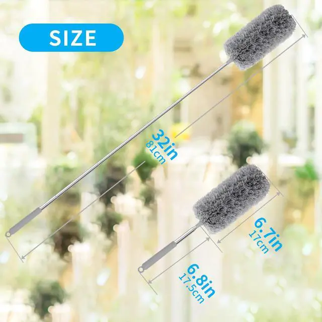 Alt view image 3 of 7 - Mini Microfiber Duster for Cleaning, Hand Duster with Extension Pole, Washable Small Duster for Car Interior, Office, Furniture