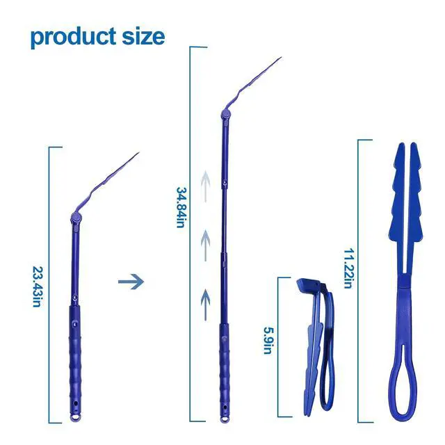 Alt view image 3 of 6 - Replacement Handles Compatible with Swiffer Duster Refill, Swiffer Duster Extended Handle,Foldable & Extendable Dust Handle Only(Blue 3pcs)