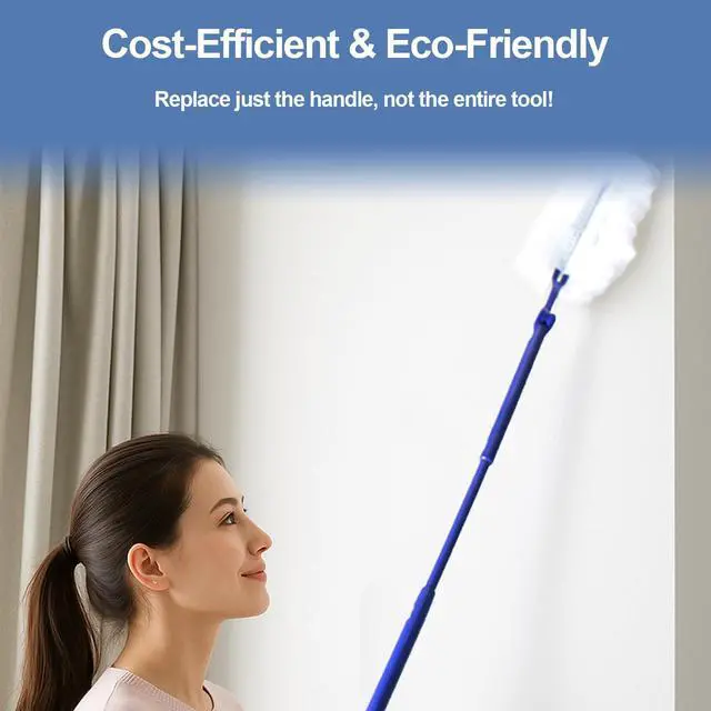 Alt view image 6 of 6 - Replacement Handles Compatible with Swiffer Duster Refill, Swiffer Duster Extended Handle,Foldable & Extendable Dust Handle Only(Blue 3pcs)