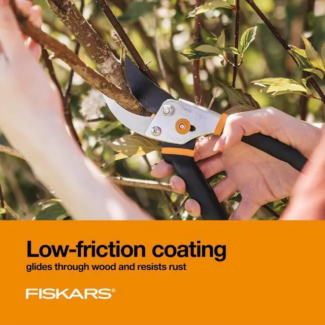 Alt view image 3 of 7 - Bypass Pruning Shears, 5/8" Cut Capacity Gardening Scissors, Self-Cleaning Sap Groove Prevents Sticking, Non-Slip Grip for Cutting Stems & Branches, Sharp Steel Blades w/ Low-Friction Coating