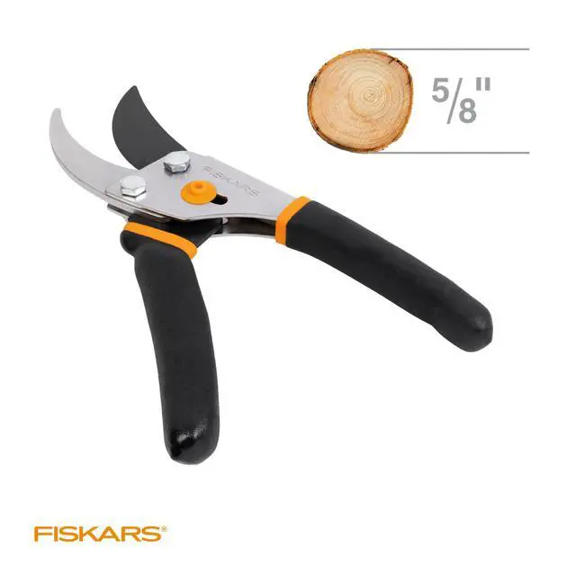 Alt view image 5 of 7 - Bypass Pruning Shears, 5/8" Cut Capacity Gardening Scissors, Self-Cleaning Sap Groove Prevents Sticking, Non-Slip Grip for Cutting Stems & Branches, Sharp Steel Blades w/ Low-Friction Coating