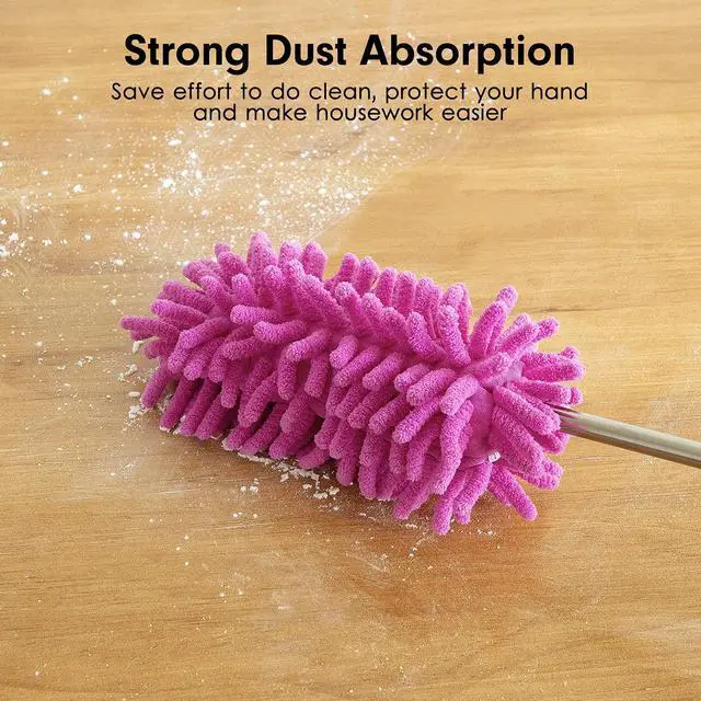 Alt view image 3 of 6 - Microfiber Duster for Cleaning, Hand Washable Dusters with 2pcs Replaceable Microfiber Head, Extendable Pole, Detachable Cleaning Brush Tool for Office, Car, Window, Furniture, Ceiling Fan