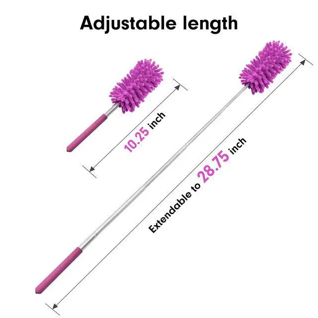 Alt view image 5 of 6 - Microfiber Duster for Cleaning, Hand Washable Dusters with 2pcs Replaceable Microfiber Head, Extendable Pole, Detachable Cleaning Brush Tool for Office, Car, Window, Furniture, Ceiling Fan