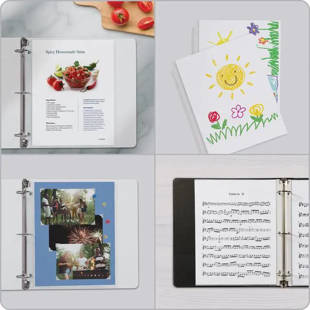 Alt view image 6 of 6 - Sheet Protectors, 100 Pack, Letter Size (8.5 x 11), Heavy Duty Clear Sheet Protectors for 3 Ring Binder, Top Loading, Reinforced Holes, Non-Stick, for School and Office, Made in USA