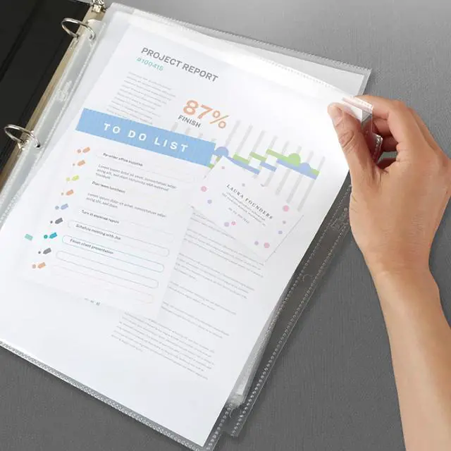 Alt view image 2 of 7 - Diamond Clear Top Sheet Protectors, Super Heavyweight Page Protectors for 3 Ring Binder, Clear Binder Sheet, 25 Count (76000)