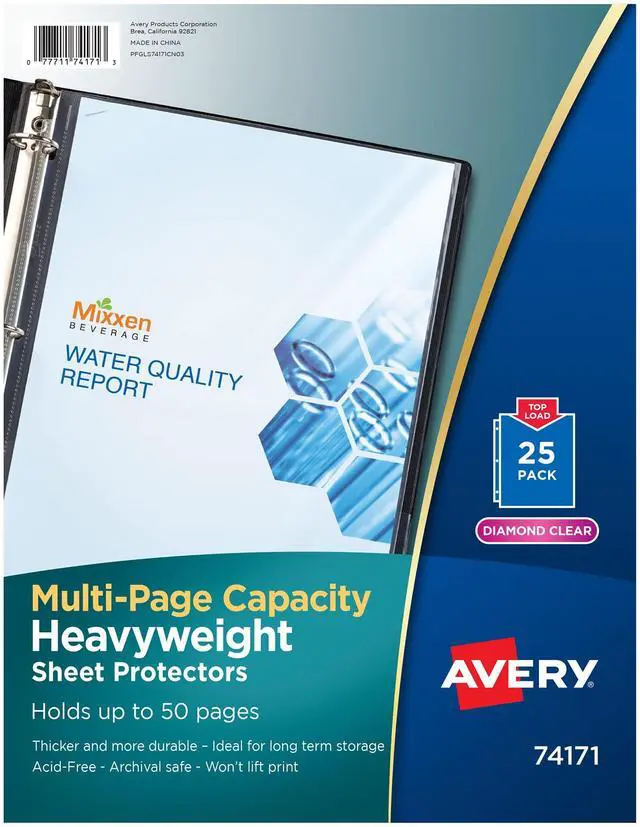Main image of Clear High-Capacity Sheet Protectors, Hold 50 Sheets, Heavyweight, 25 Multi Page Protectors (74171)
