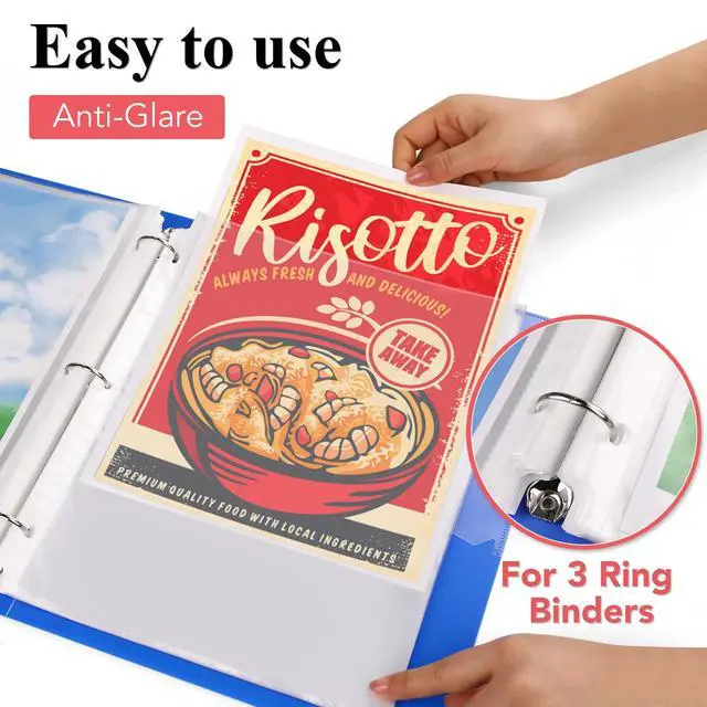 Alt view image 2 of 6 - 500 Pack Sheet Protectors 8.5 x 11 inch Clear Page Protectors for 3 Ring Binder, Plastic Sleeves for Papers, Document