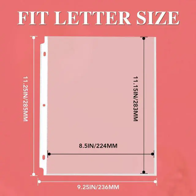 Alt view image 3 of 6 - 500 Pack Sheet Protectors 8.5 x 11 inch Clear Page Protectors for 3 Ring Binder, Plastic Sleeves for Papers, Document