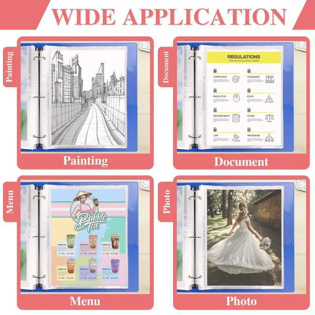 Alt view image 6 of 6 - 500 Pack Sheet Protectors 8.5 x 11 inch Clear Page Protectors for 3 Ring Binder, Plastic Sleeves for Papers, Document