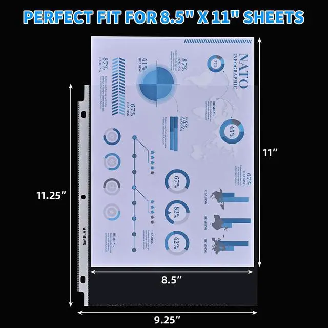 Alt view image 6 of 7 - Sheet Protectors 500 Page,Page Protector 8.5" x 11" Upgraded Clear Plastic Page Protectors,for 3 Ring Binder, Top Loading Paper Protector with Reinforced Holes,Holds Multiple SheetsLetter Size