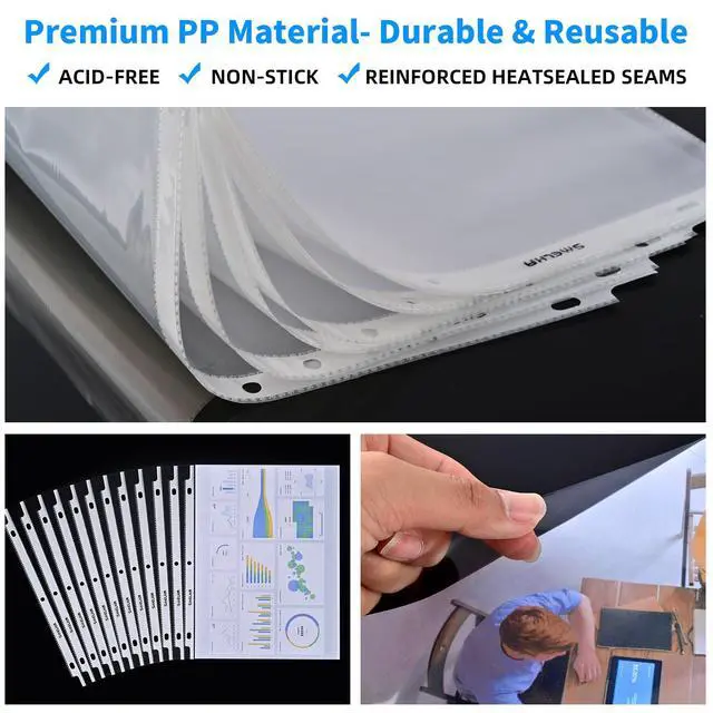 Alt view image 7 of 7 - Sheet Protectors 500 Page,Page Protector 8.5" x 11" Upgraded Clear Plastic Page Protectors,for 3 Ring Binder, Top Loading Paper Protector with Reinforced Holes,Holds Multiple SheetsLetter Size