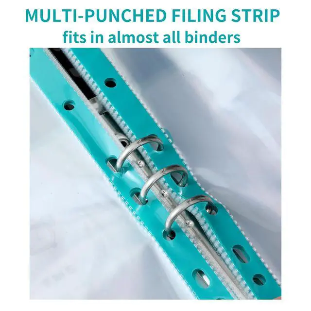 Alt view image 4 of 7 - 100 Pack Sheet Protectors for 3 Ring Binder 8.5 x 11 Clear Paper Sleeves Protector Plastic Page Protetors Document Protetors Sheet Protectors Letter Size Plastic Sheets for Binders