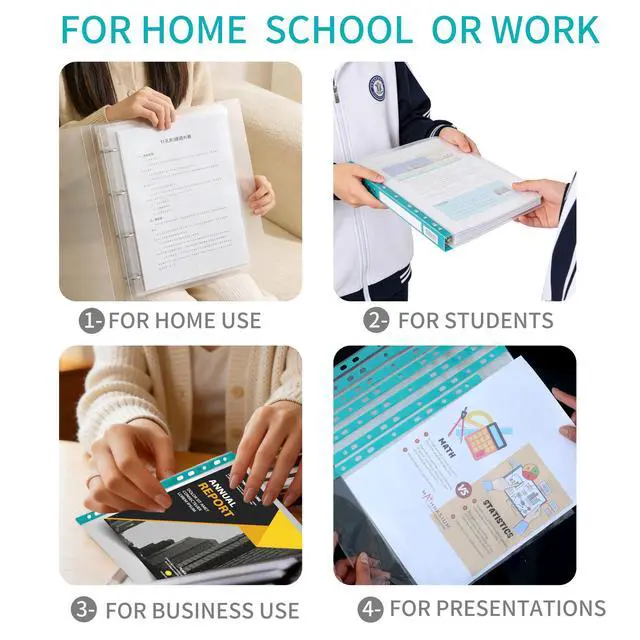 Alt view image 7 of 7 - 100 Pack Sheet Protectors for 3 Ring Binder 8.5 x 11 Clear Paper Sleeves Protector Plastic Page Protetors Document Protetors Sheet Protectors Letter Size Plastic Sheets for Binders