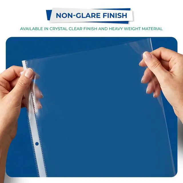 Alt view image 3 of 7 - 200 Pack Sheet Protectors, 8.5x11 Inch Page Protectors for 3 Ring Binder, Standard Weight, Non-Glare Protector, Letter Size, Top Loading, Acid Free