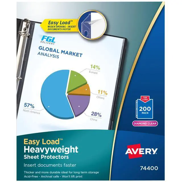 Main image of Diamond Clear Heavyweight Sheet Protectors, Easy Load, 200 Document Protectors (74400)