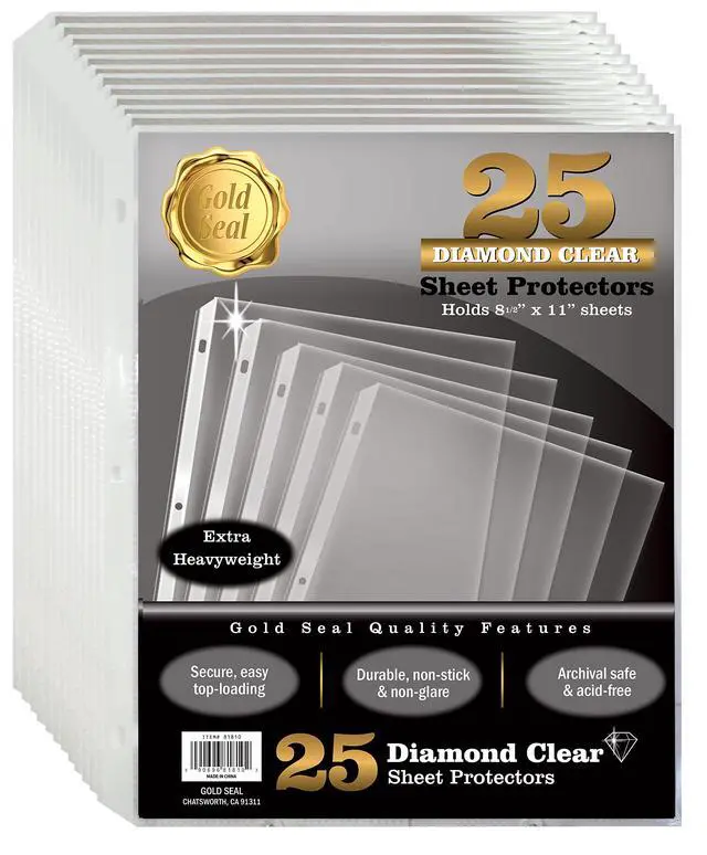 Main image of Sheet Protectors, 25 Pack 8.5 x 11 Anti-Glare Sheet Protectors for 3 Ring Binder, Top Load Page Protectors for 3 Ring Binder, Durable Clear Plastic Sleeves