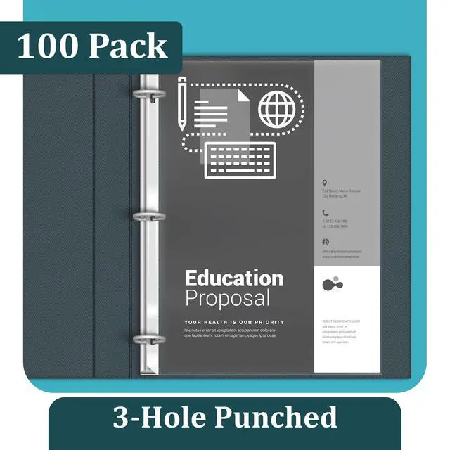 Alt view image 6 of 7 - Page Protectors, 100 Pack Diamond Clear 4 Mil Heavyweight Page Protectors for 3 Ring Binder, 8.5 x 11 Top Load Clear Binder Sleeves, Durable Sheet Protectors