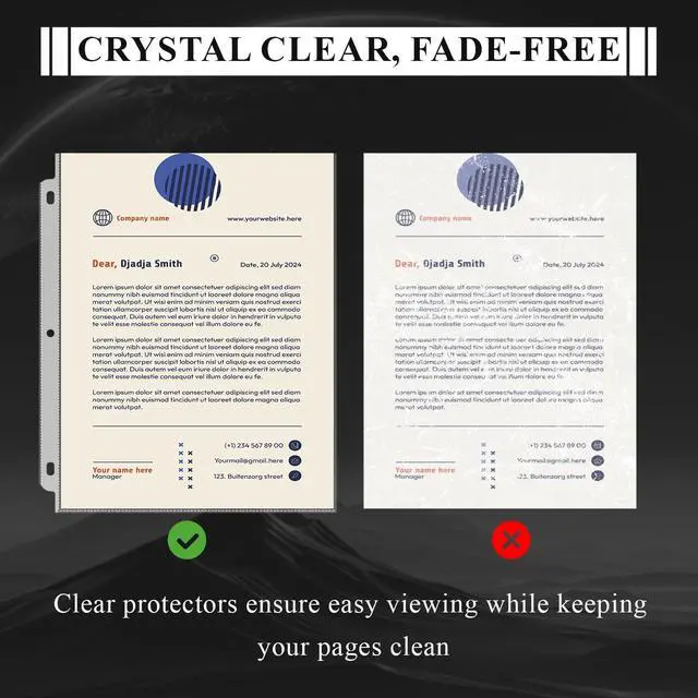 Alt view image 5 of 7 - Page Protectors for 3 Ring Binder, Sheet Protectors 8.5 x 11 Inch, 200 Per Box Clear Sheet Protectors for 3 Ring Binder, Plastic Sleeves for Paper 8.5x11 Heavy Duty, Top Load & Reinforced 3-Hole.
